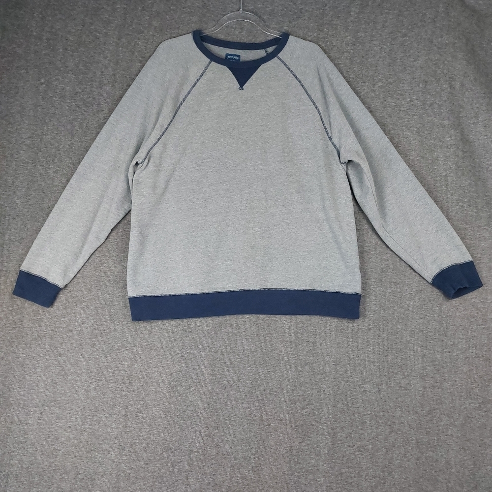 FADED GLORY MENS GRAY BLUE LONG SLEEVE CREW NECK COZY CASUAL SWEATSHIRT SIZE XL